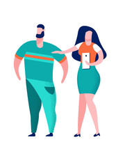 Couple Taking Selfie Cartoon Vector Illustration