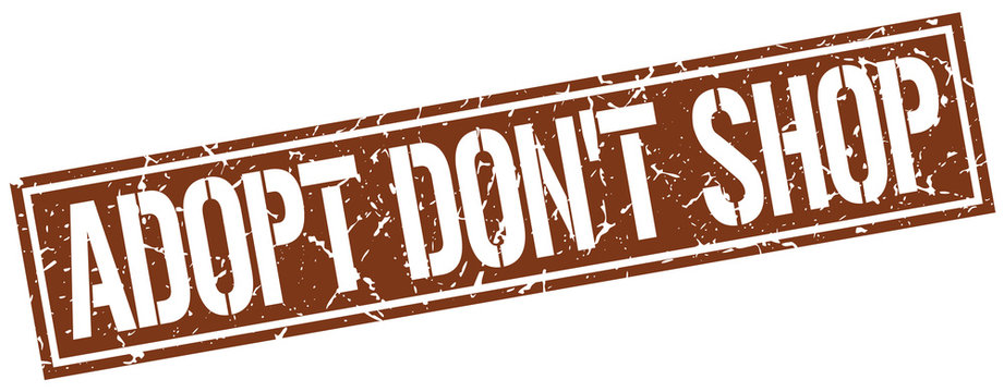 adopt don't shop square grunge stamp