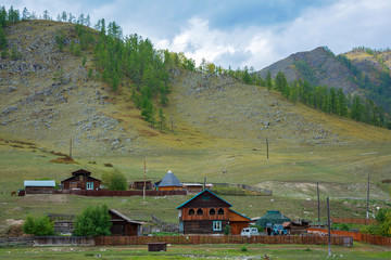 Khabarovka village in the Altai Mountains
