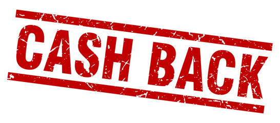 square grunge red cash back stamp