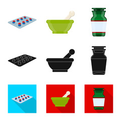 Vector design of retail and healthcare symbol. Set of retail and wellness stock symbol for web.