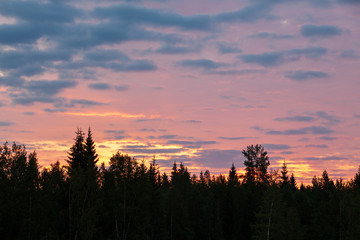 Beautiful clouds at sunrise in nature