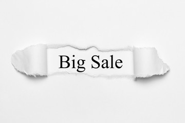 Big Sale on white torn paper