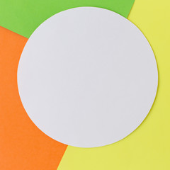 Colored background with a white circle in the middle