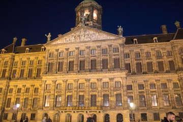 Fototapeta premium Amsterdam/Netherlands, April 06, 2019: Old Amsterdam Night Streets