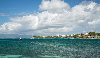 Panorama plage de la Datcha Les Gosier Grande Terre Guadeloupe France
