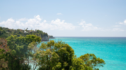 Fototapeta na wymiar Panorama plage de la Datcha Les Gosier Grande Terre Guadeloupe France