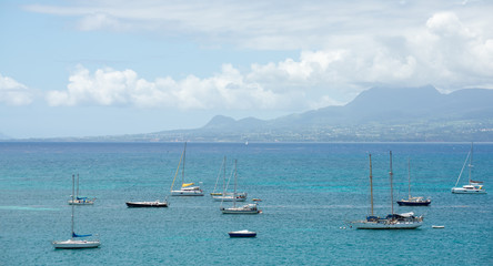 Fototapeta premium Panorama plage de la Datcha Les Gosier Grande Terre Guadeloupe France