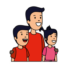 father with son and daughter characters