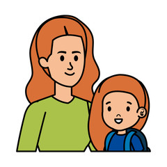 young mother with little daughter