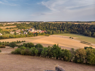 Obraz premium Jagsttal im Spätsommer - Luftaufnahme