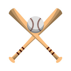 Baseball bats crossed with ball symbol