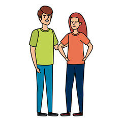 young couple avatars characters