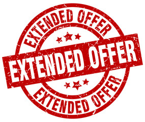 extended offer round red grunge stamp