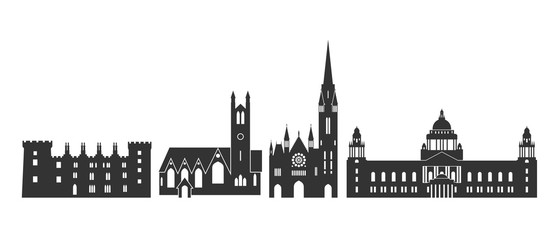 Fototapeta premium Ireland logo. Isolated Irish architecture on white background