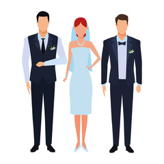 people dressed for wedding