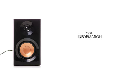 Sound speaker black pattern on a white background. Isolation