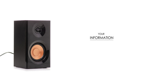 Obraz premium Sound speaker black pattern on a white background. Isolation