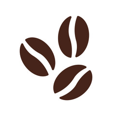 Coffee beans symbol icon vector brown cafe flat