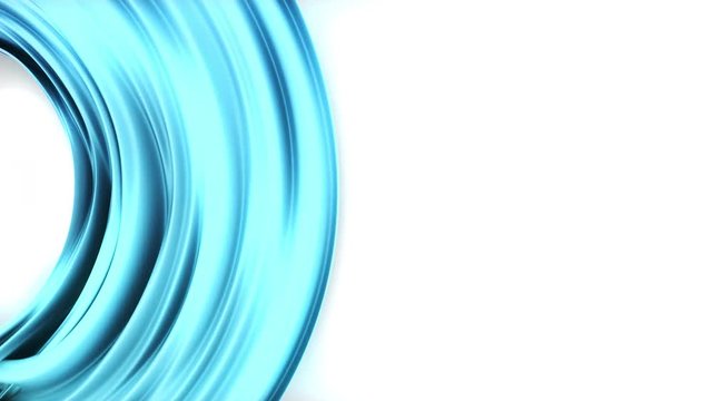 Abstract 3D line render object isoleted on white background. 4K seamless loop animation footage. 