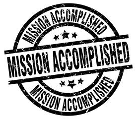 mission accomplished round grunge black stamp
