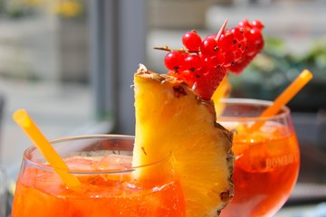 orange cocktail in glass spritz