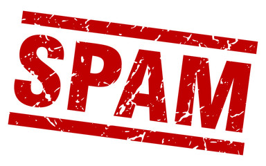 square grunge red spam stamp