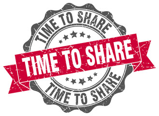 Obraz premium time to share stamp. sign. seal