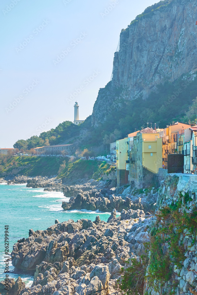 Wall mural Rocky coast in Cefalu