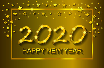 Obraz na płótnie Canvas Happy New Year 2020 - greeting card, flyer, invitation - vector