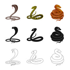 Obraz premium Vector illustration of mammal and danger sign. Set of mammal and medicine stock vector illustration.