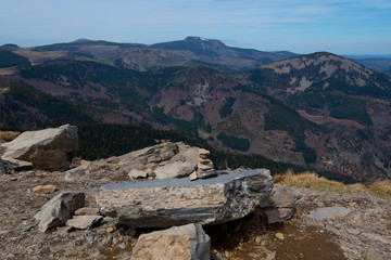 Fototapeta na wymiar Bergwelt beim Mont Gerbier de Jonc in den Monts d'Ardeche