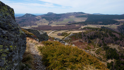 Fototapeta na wymiar Bergwelt beim Mont Gerbier de Jonc in den Monts d'Ardeche