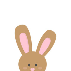 Cute Easter bunny vector illustration graphic. Little rabbit peeking out. 