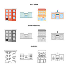 Vector illustration of municipal and center symbol. Set of municipal and estate   vector icon for stock.