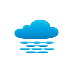 Flat weather icon of foggy day