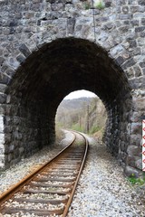 Fototapeta na wymiar railway tunnel from stones