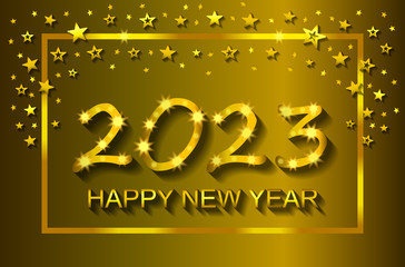 Fototapeta na wymiar Happy New Year 2023 - greeting card, flyer, invitation - vector