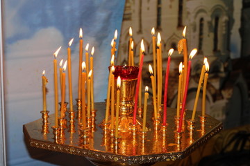 Orthodox Easter burning candles