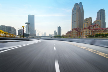 Fototapeta premium Expressway and Modern Urban Architecture in Tianjin, China