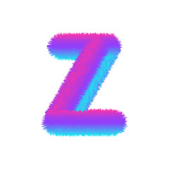 Fluffy Colored Typography 3D Letters