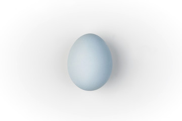 Easter holiday symbols one blue egg isolated minimal background white 