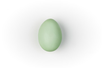 Easter holiday symbols one green egg isolated minimal background white 