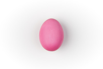 Easter holiday symbols one pink egg isolated minimal background white 