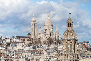 The Basilica of Sacre Coeur, Montmartre in Paris, France