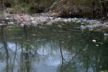 garbage by the river