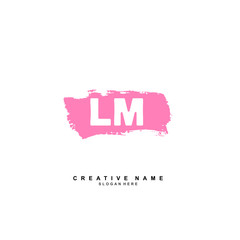 L M LM Initial logo hand draw template vector
