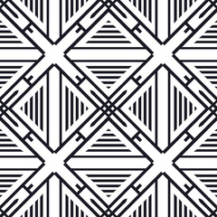 Vector modern tiles pattern. Abstract art deco seamless monochrome background