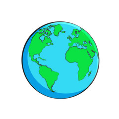 Vector globe icon of the world