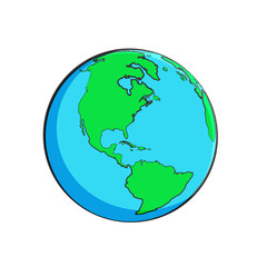 Vector globe icon of the world
